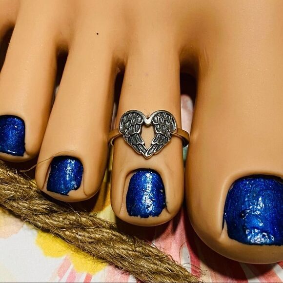 Sterling Silver Angel Wings Toe Ring - Picture 1 of 4